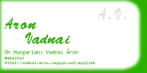 aron vadnai business card