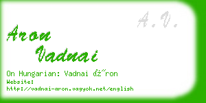 aron vadnai business card